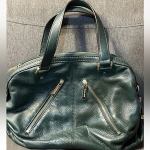 Michael Kors AQ-1206 Rare Green Pebbled Leather Handbag Satchel Discontinued